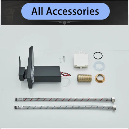 DSARD Contemporary Wall-Mounted Waterfall Faucet with LED Temperature Indicator