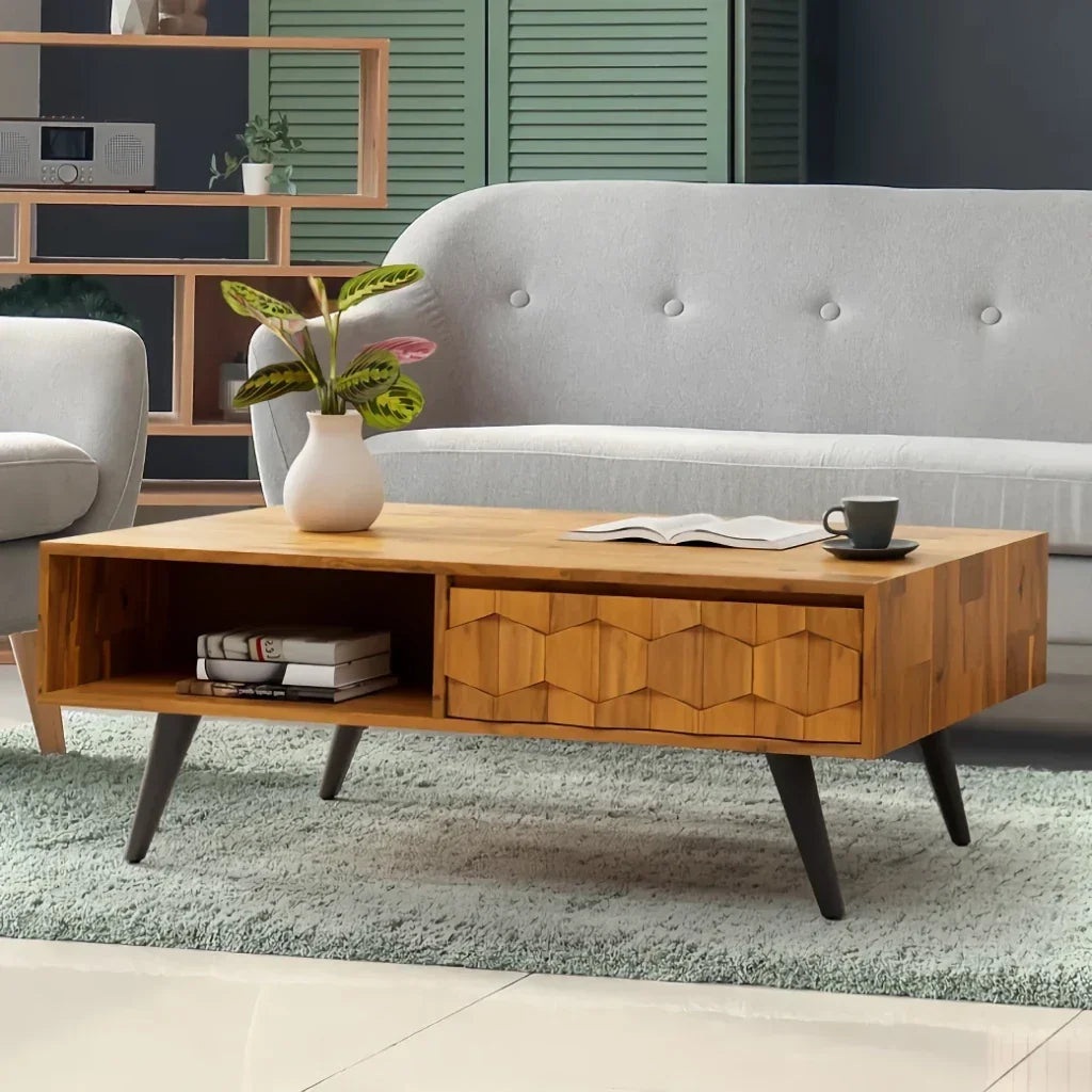 Stylish Wood Coffee Table – Modern Living Room Centerpiece