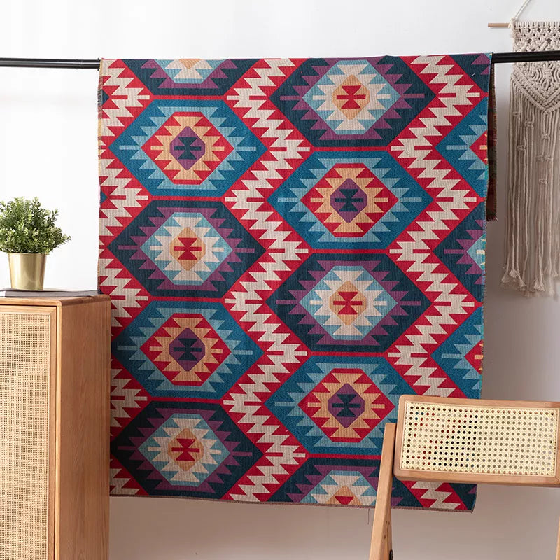 Boho Jacquard Fabric Cloth – Ethnic Style Curtain, Tablecloth & Sofa Cover (59x39in)