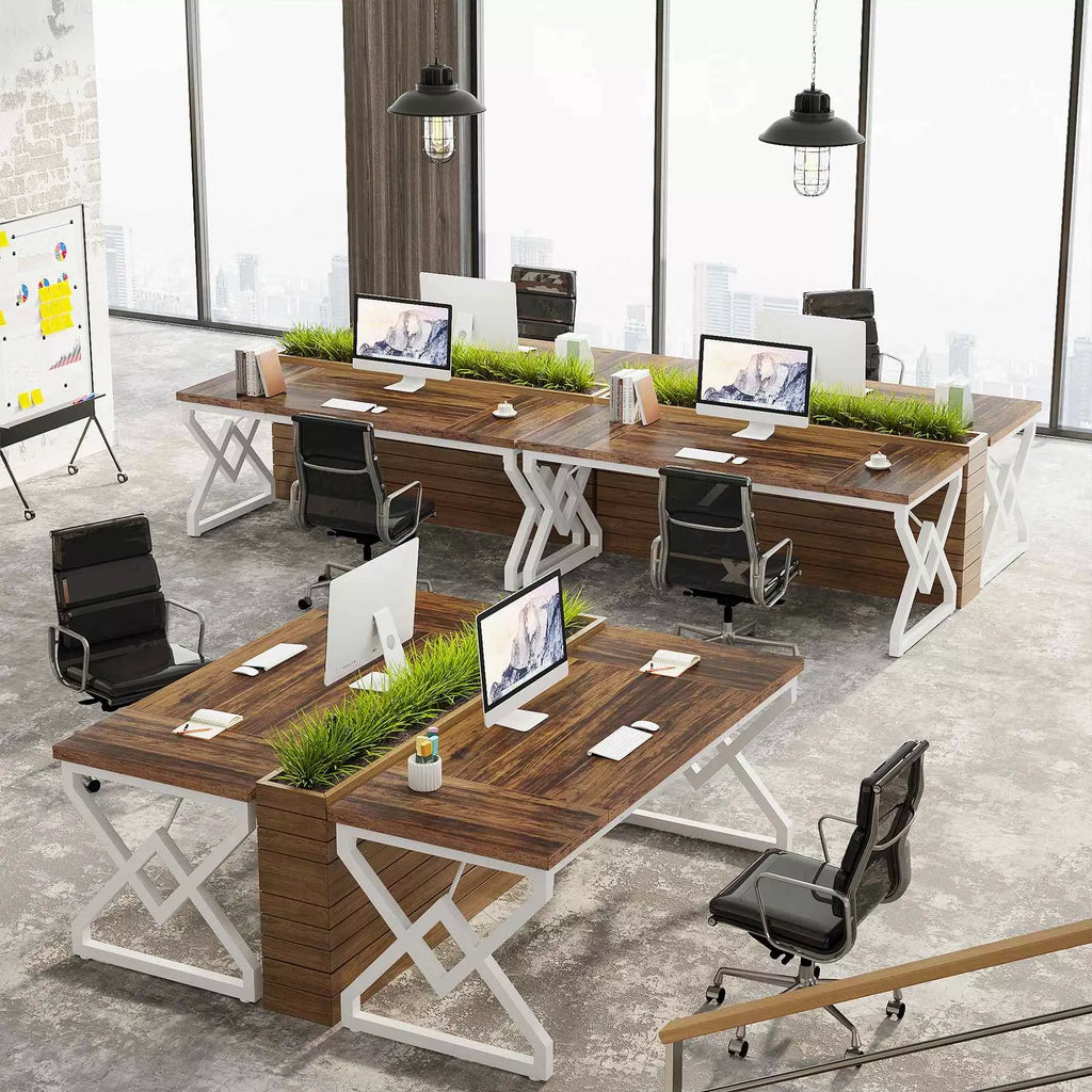 Large 63-inch Executive Office Desk with Thickened Wooden Top & Metal Frame - DSARD