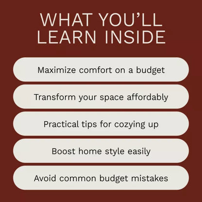 How to Create a Cozy Home on a Budget – Affordable Home Decor eBook | Budget Interior Design Guide | Cozy Living Checklist & DIY Styling Planner