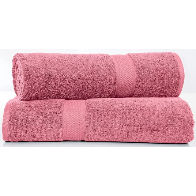 Bath Sheet Towels 100% cotton, 600 GSM Bathroom Towels, Soft and Absorbent Bath Sheets - Set of 2 (35 x 70 Navy, Rose Pink, Teel) by DSARD