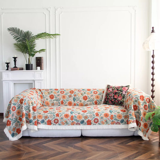 Jacquard Floral Sofa Cover – Stylish and Multifunctional Protection