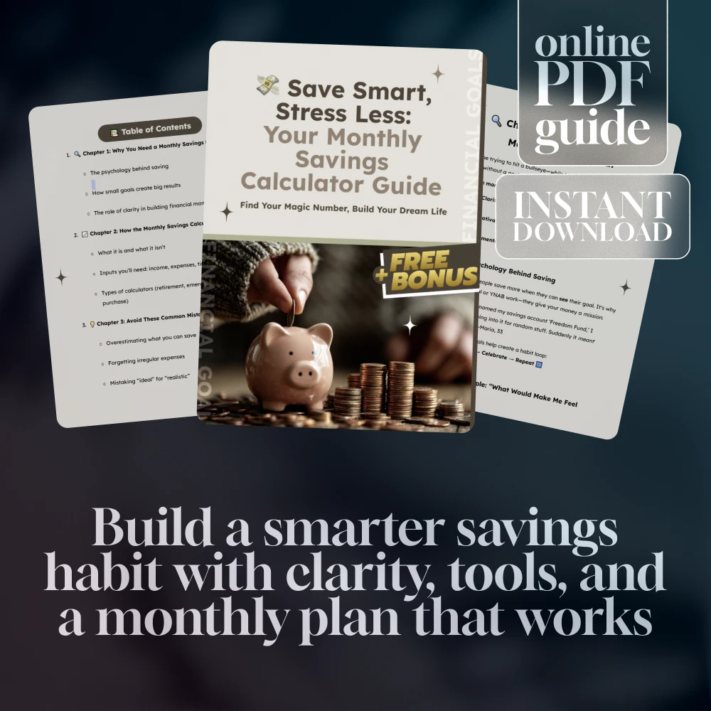 Save Smart, Stress Less: Your Monthly Savings Calculator Guide | Budget Planner | Digital Savings Goal Guide | How Much to Save a Month Calculator