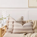 Striped Jacquard Tassel Pillow Cover – Cozy Cotton Blend Cushion for Home Décor