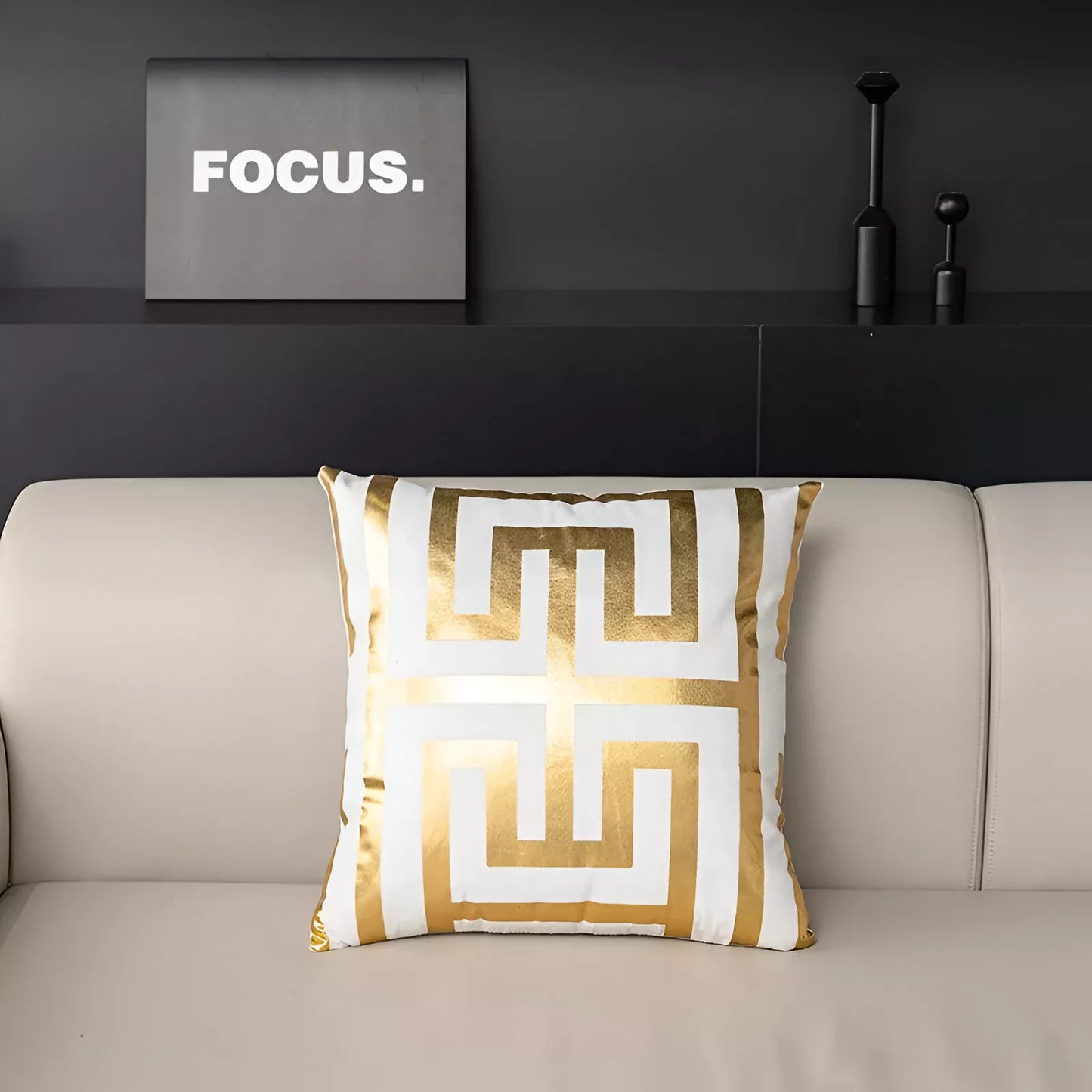 Nordic Luxury Bronzing Plush Decorative Cushion Cover 18×18 Inch