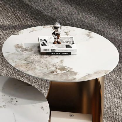 Modern Minimalist Marble Oval Coffee Table for Nordic-Inspired Living Rooms - DSARD