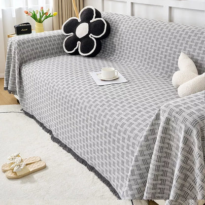 Luxury Cotton Linen Throw Blanket – All Seasons Sofa & Picnic Mat