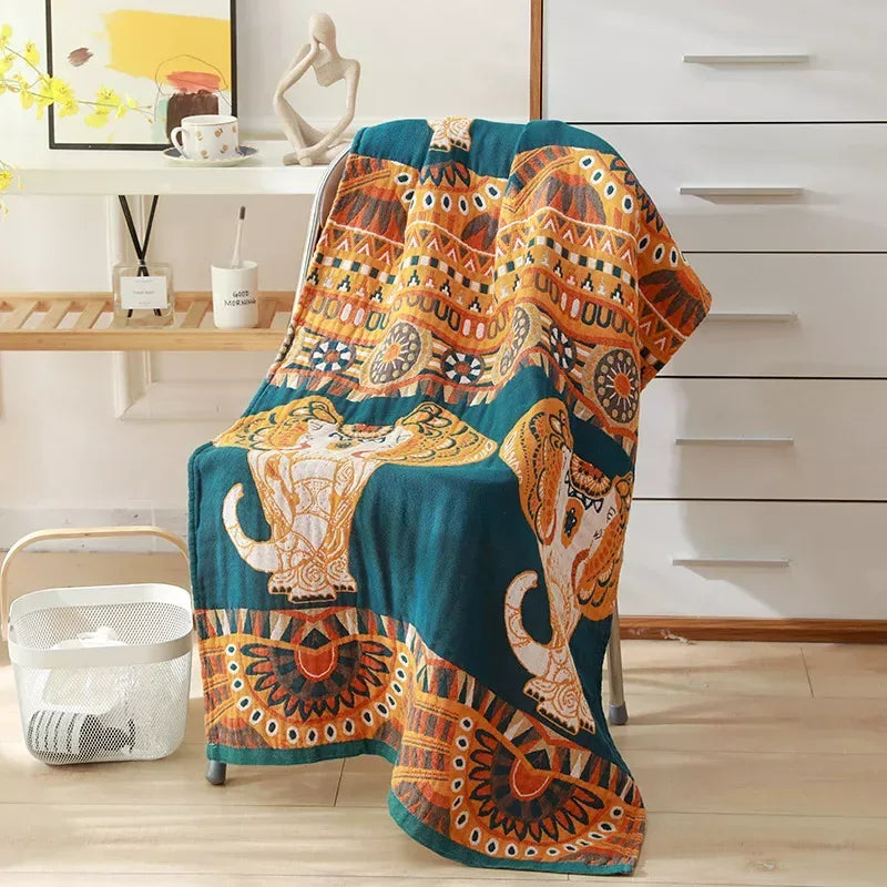 Bohemian Floral Cotton Beach Bath Towel - DSARD