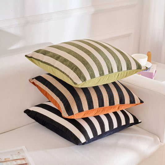 Nordic Snowy Striped Chenille Pillow Cover – Thickened Wear-Resistant Cushion for Sofa