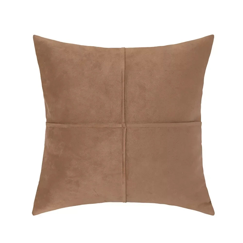 Faux Suede Cross Stitch Decorative Throw Pillow Cover for Sofa, Bed & Couch - DSARD