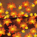 Autumn Maple Leaf & Pumpkin LED String Lights – 1.5M Battery Operated - DSARD