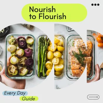 Nourish to Flourish Every Day – Healthy Eating Guide, Nutrition Planning eBook, Sustainable Habits Checklist, Balanced Plate & Meal Planning Digital Download