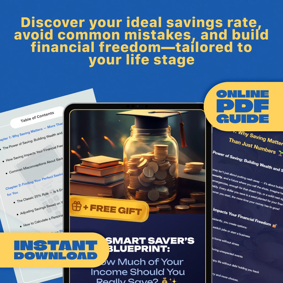 The Smart Saver’s Blueprint: How Much of Your Income Should You Really Save | Personal Finance Guide | Savings Rate Calculator | Budgeting eBook