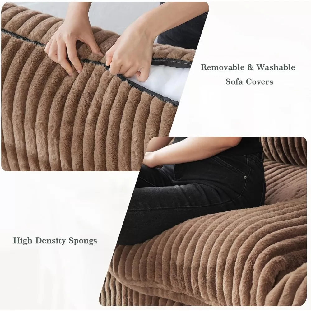 Modular L-Shaped Sectional Sofa with Chaise Ottoman and Washable Covers - DSARD