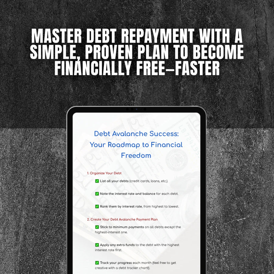 Debt Avalanche Success: Your Roadmap to Financial Freedom | Printable Debt Avalanche Method Checklist | Pay Off Debt Faster | Digital Download