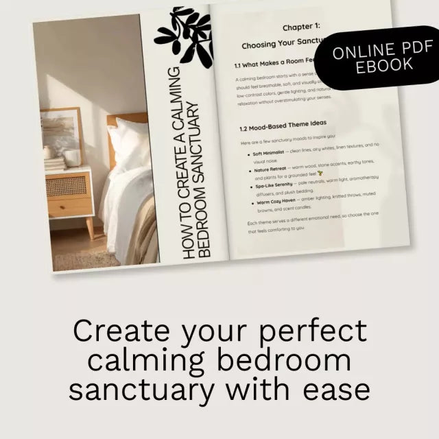 How to Create a Calming Bedroom Sanctuary – eBook Guide to Relaxing Bedroom Design, Decluttering Tips, Soothing Color Palettes, Lighting & Aromatherapy Ideas for a Peaceful Sleep Space
