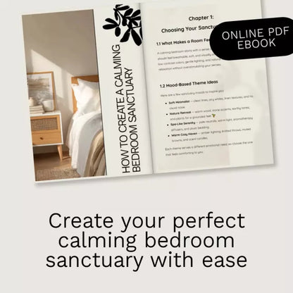 How to Create a Calming Bedroom Sanctuary – eBook Guide to Relaxing Bedroom Design, Decluttering Tips, Soothing Color Palettes, Lighting & Aromatherapy Ideas for a Peaceful Sleep Space