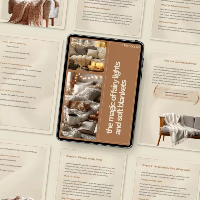 The Magic of Fairy Lights and Soft Blankets – Cozy Living eBook, Fairy Lights Guide, Soft Blankets Styling, Cozy Corners & Mindfulness Digital Download
