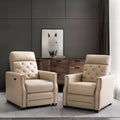 Genuine Leather Power Recliner Chair with USB, Tufted Nailhead Lounge Seat - DSARD