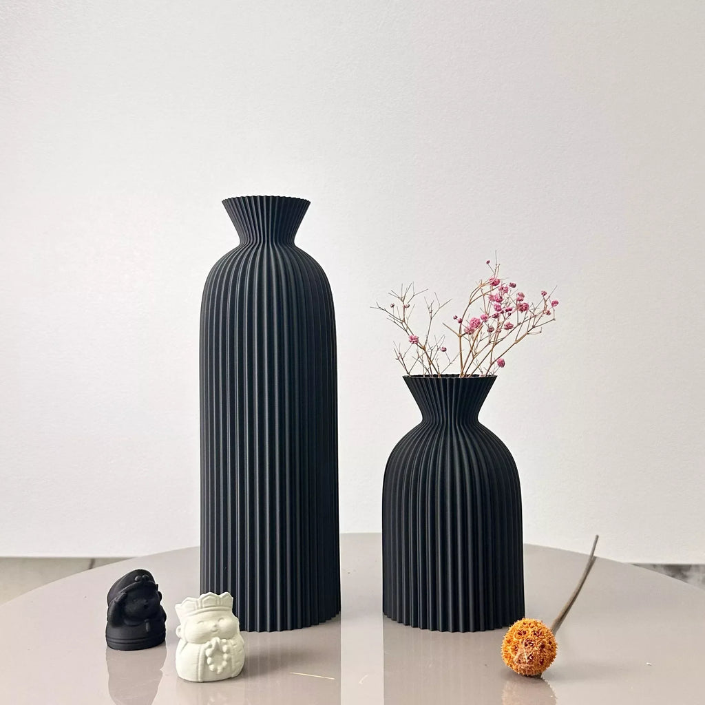2-Piece Wavy Pattern Dried Flower Vase Set