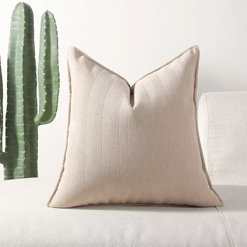 Soft Chenille Herringbone Throw Pillow Cover – Solid Color Decorative Cushion Case