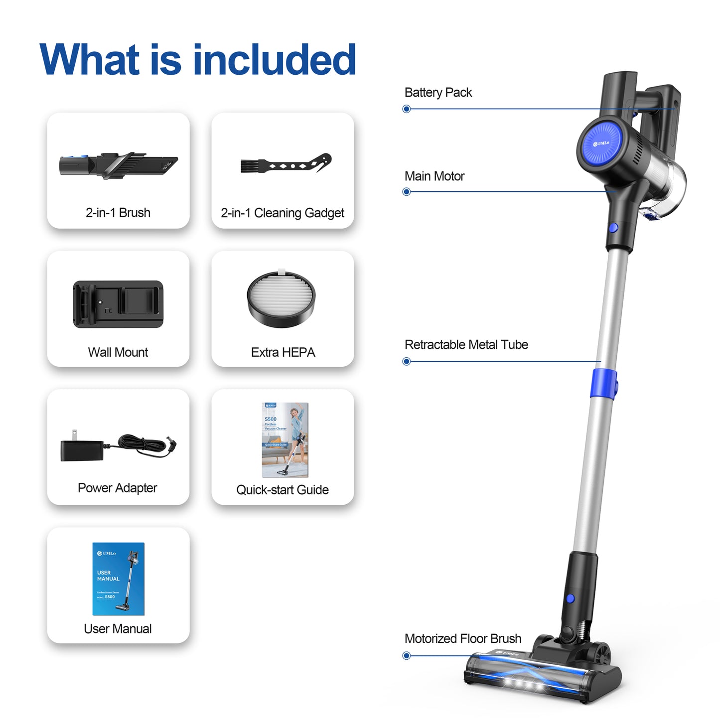 235W Cordless Vacuum Cleaner, 40Min Runtime, 6-in-1 Lightweight Bagless Hoover