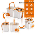 Spin Mop and Bucket System with 4 Microfiber Pads – Efficient Floor Cleaning Set