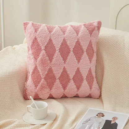 Imitation Rabbit Hair Throw Pillowcase 45x45cm