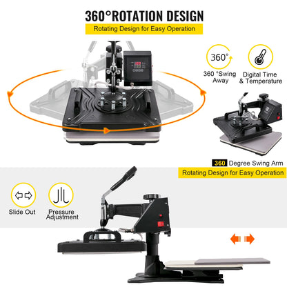 DSARD 8 in 1 Combo Heat Press Machine Multifunctional Sublimation