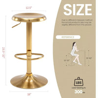 Adjustable Round Metal Bar Stools Set of 2 - DSARD - DSARD