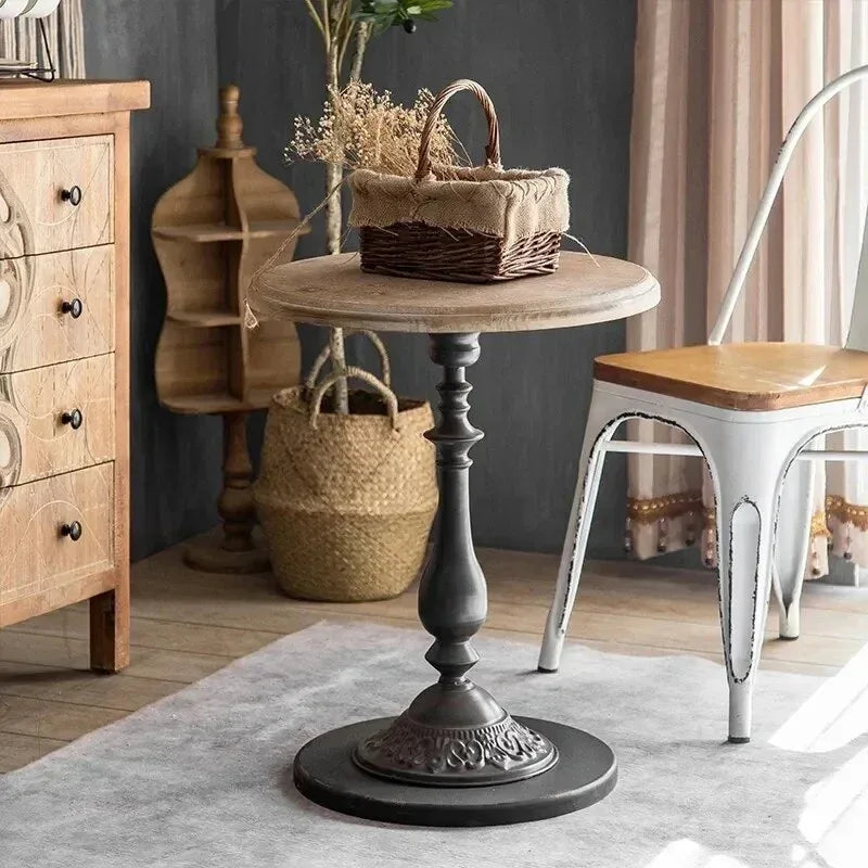 American Vintage Solid Wood Small Tea Table: Rustic Charm for Your Home - DSARD - DSARD