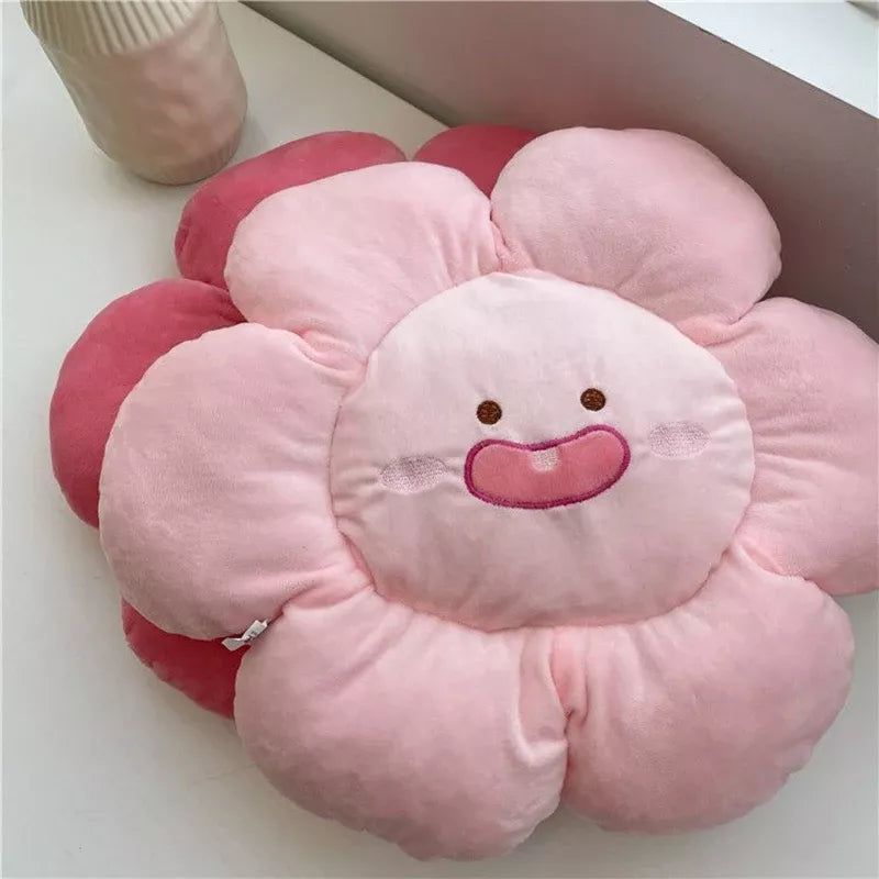 Soft Pink Flower Throw Pillow