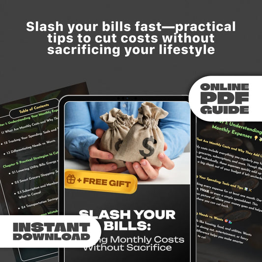 Slash Your Bills: Cutting Monthly Costs Without Sacrifice | Budgeting Guide, Digital Download, Save Money eBook, Monthly Expense Checklist