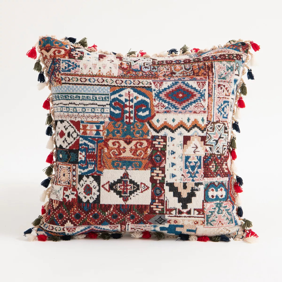 Bohemian Tassel Floral Pillow Cover