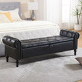 67 Inch Leather Storage Ottoman Bench with Arms - DSARD - DSARD