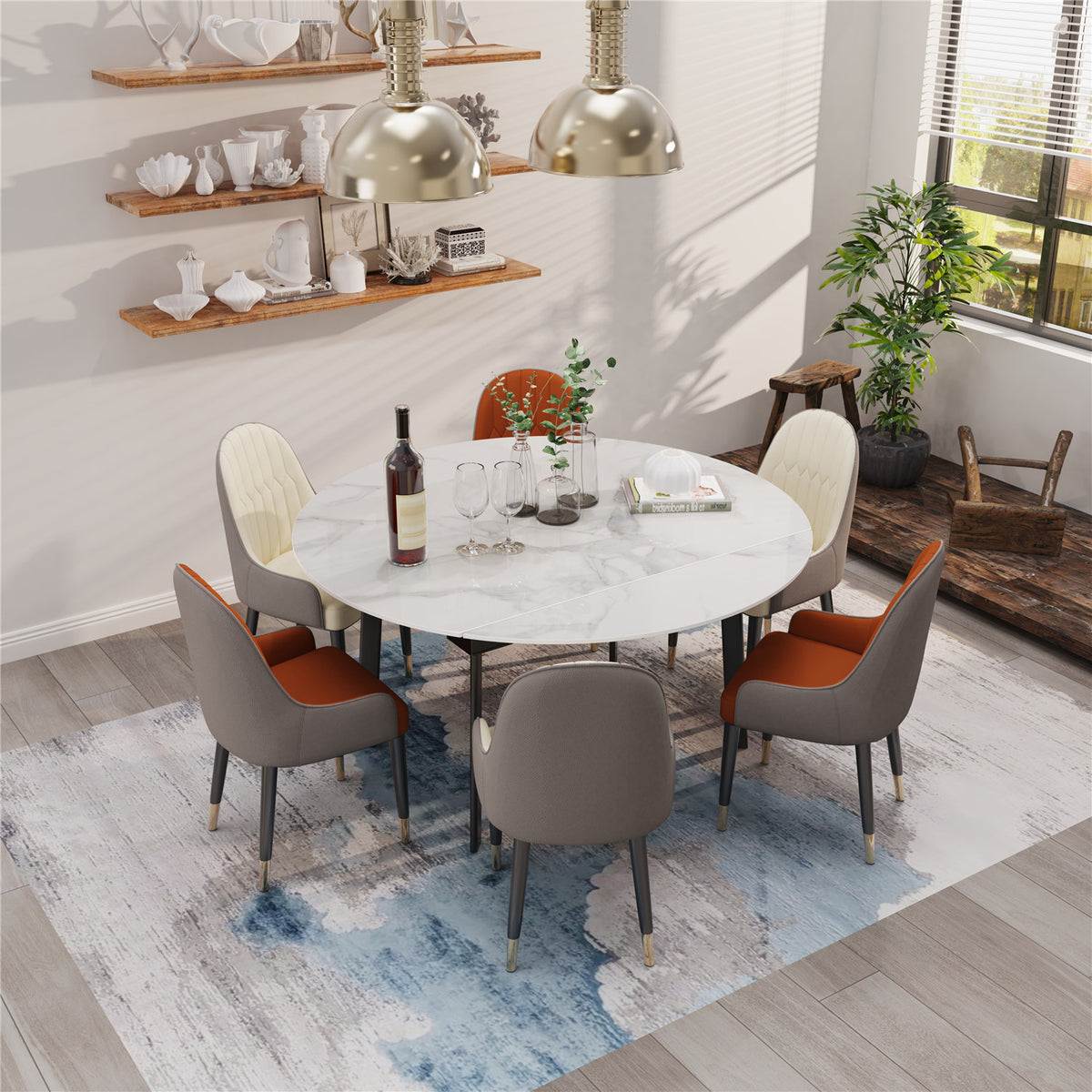 Round Extendable Dining Table Set - DSARD