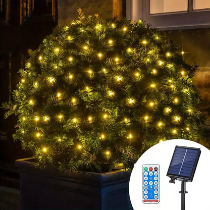 Solar-Powered LED Curtain Lights with Remote Control