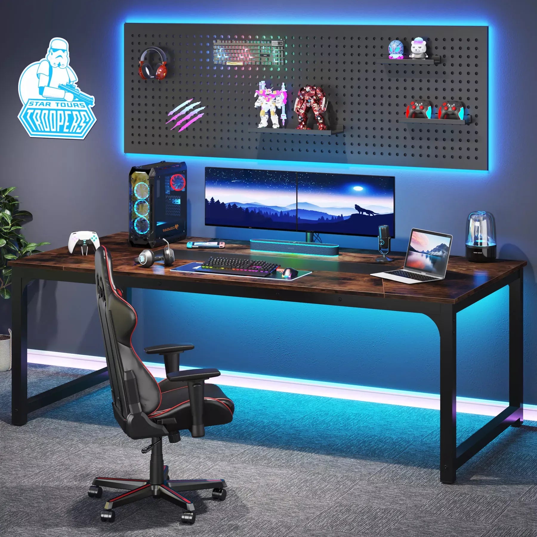 Modern Executive Desk with 70.8″ Extra Wide Surface for Office or Home Workspace - DSARD