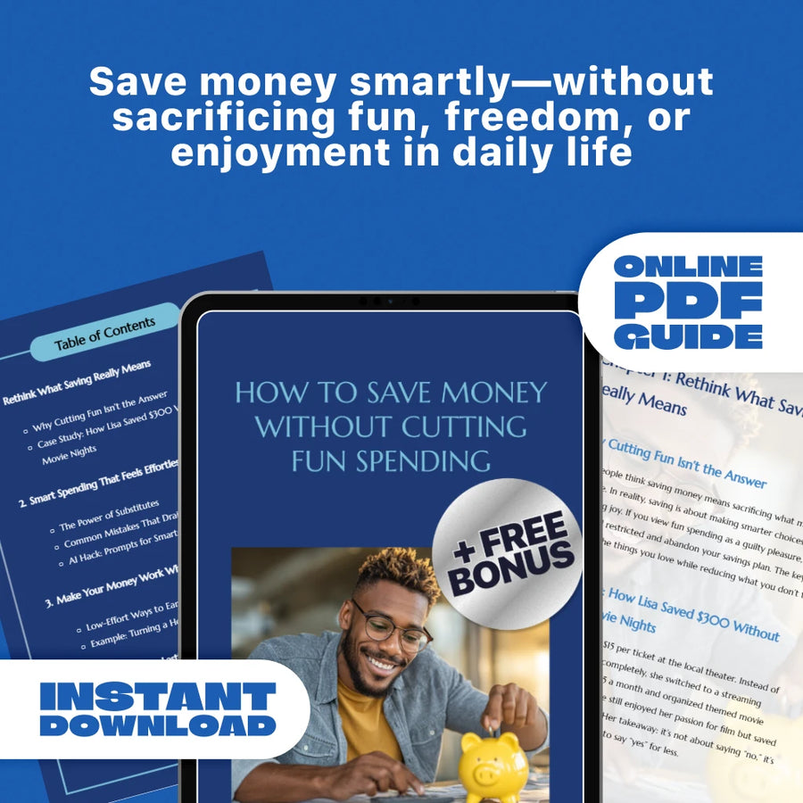 How to Save Money Without Cutting Fun Spending | Digital Download Guide for Smart Budgeting, Financial Freedom & Money-Saving Hacks