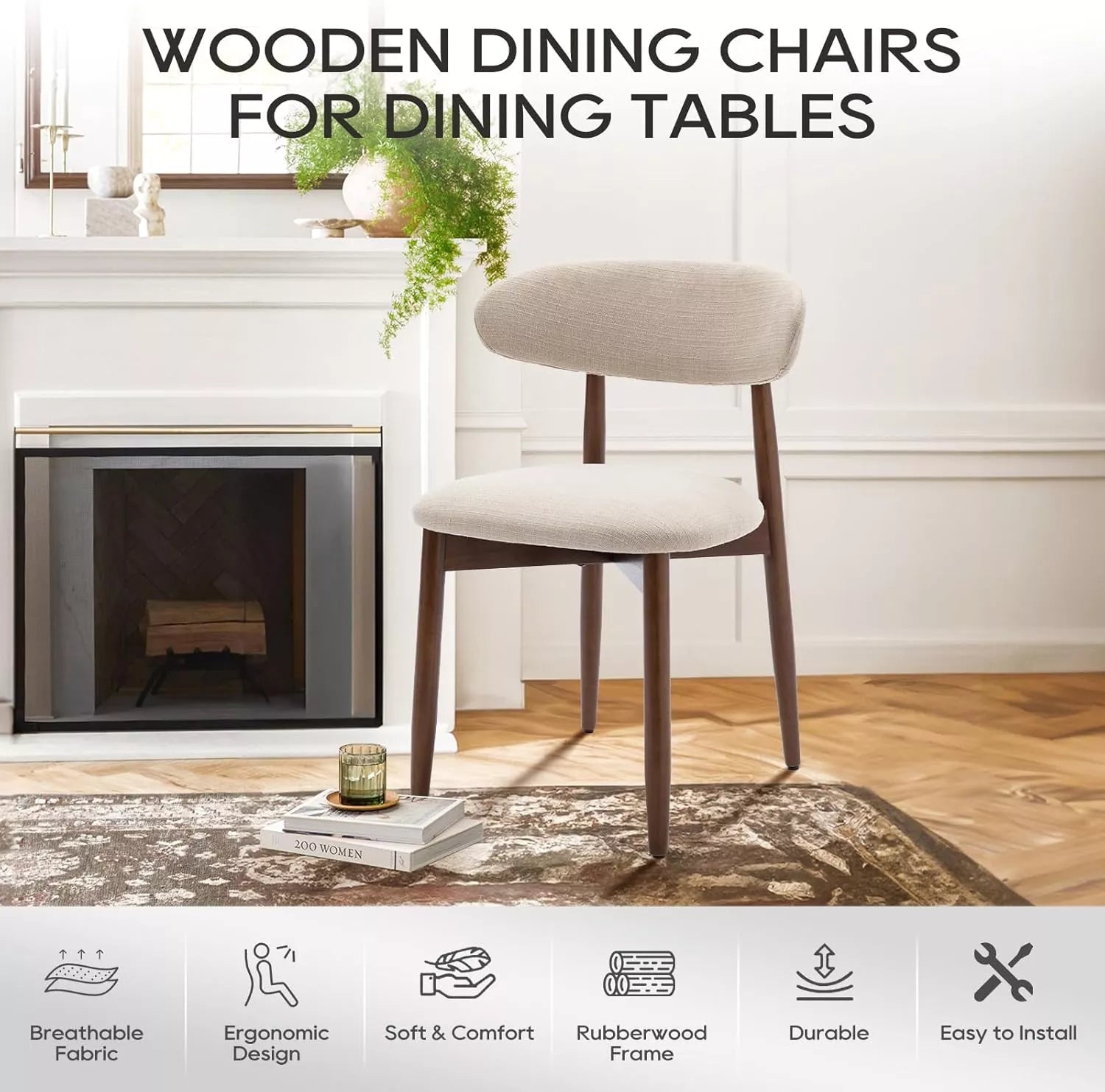 Set of 4 Modern Wooden Dining Chairs - DSARD