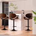 Swivel Bar Stools Set of 2, Adjustable Height with Backrest and Footrest – PU Leather Upholstered - DSARD