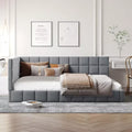Grey Wooden Daybed Frame with Wood Slat Support – Modern Bedroom