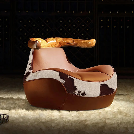 Ebony Wood Leather Chair - DSARD - DSARD