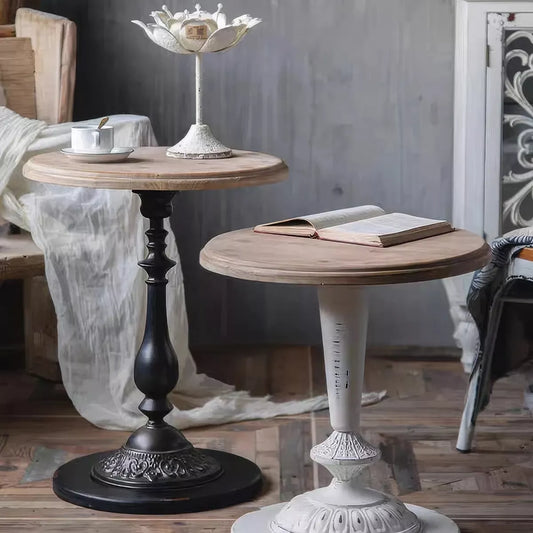 American Vintage Solid Wood Small Tea Table: Rustic Charm for Your Home - DSARD