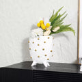 Creative Geometric Golden Sphere Resin Flower Vase for Modern Home Decor - DSARD