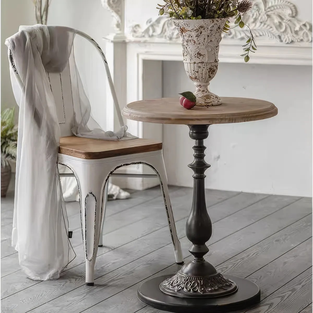 American Vintage Solid Wood Small Tea Table: Rustic Charm for Your Home - DSARD