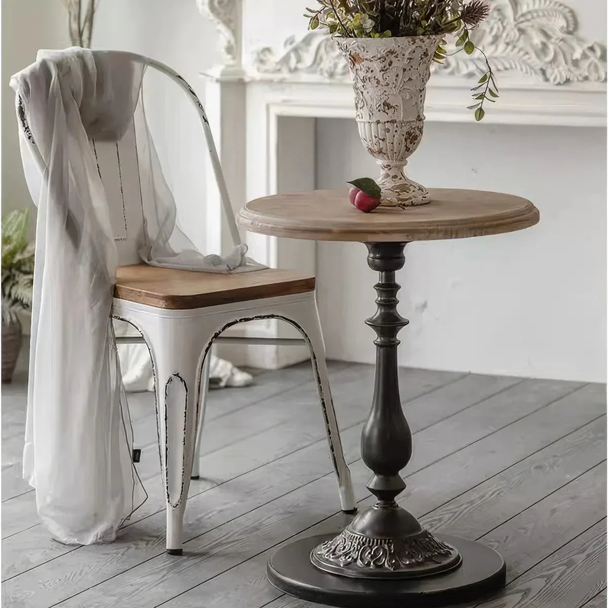American Vintage Solid Wood Small Tea Table: Rustic Charm for Your Home - DSARD - DSARD