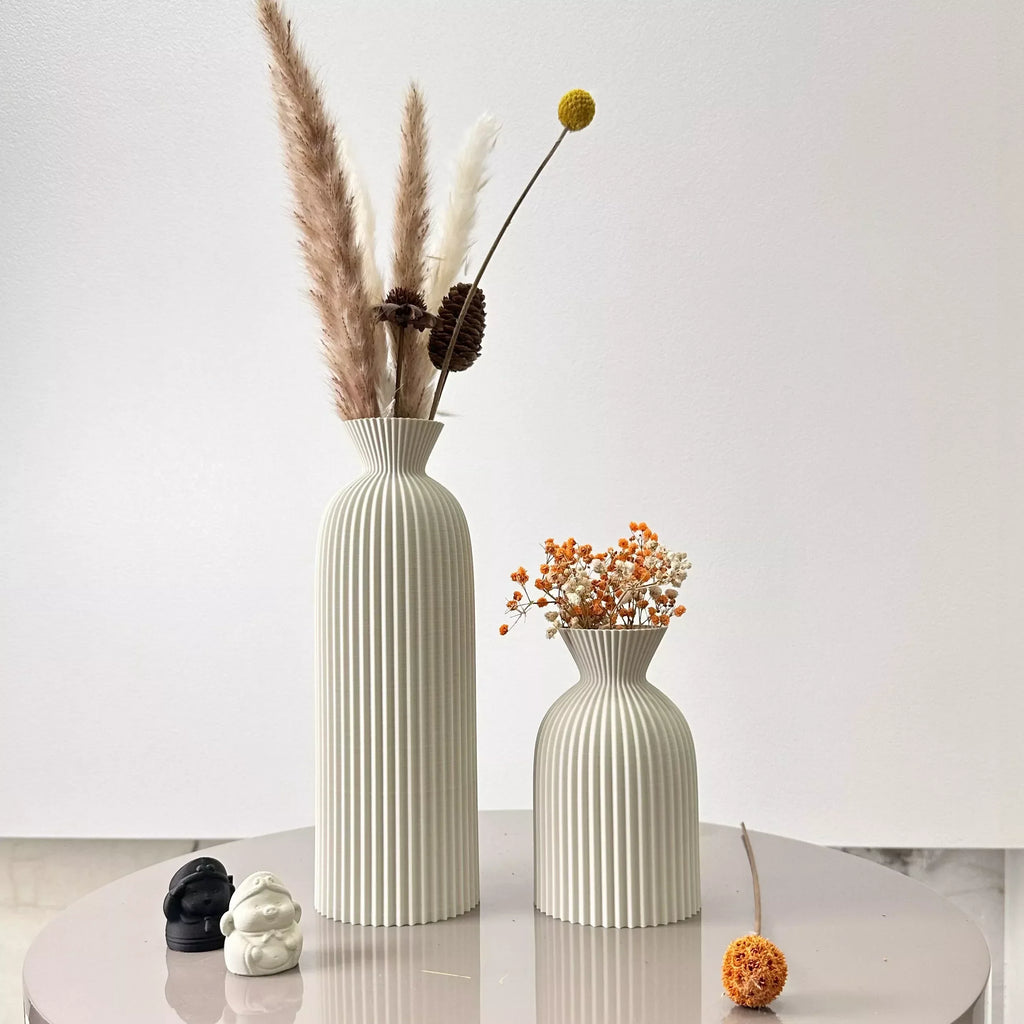 2-Piece Wavy Pattern Dried Flower Vase Set