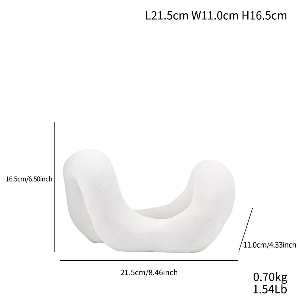 Ceramic Abstract Curved Pipe Figurine – Modern Geometric Home Décor - DSARD